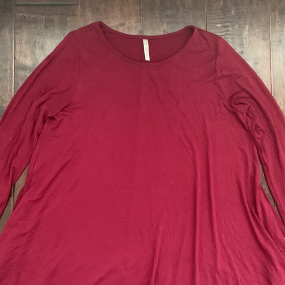 EUC Mittoshop Red Long Sleeve Tee Shirt Jersey Dress - Picture 1 of 5